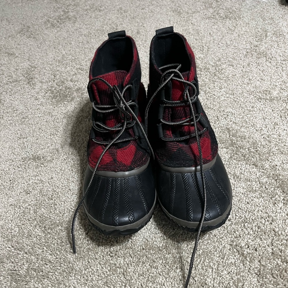 Sorel Ankle Wool Lace Up Boots - Womens Size 8.5 - Buffalo Plaid Boots